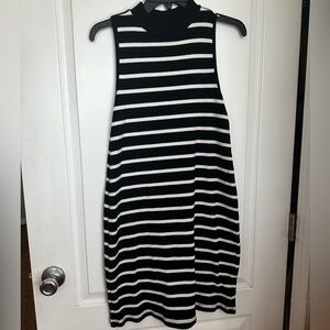 Old Navy Women’s Black and White Striped Midi Dress